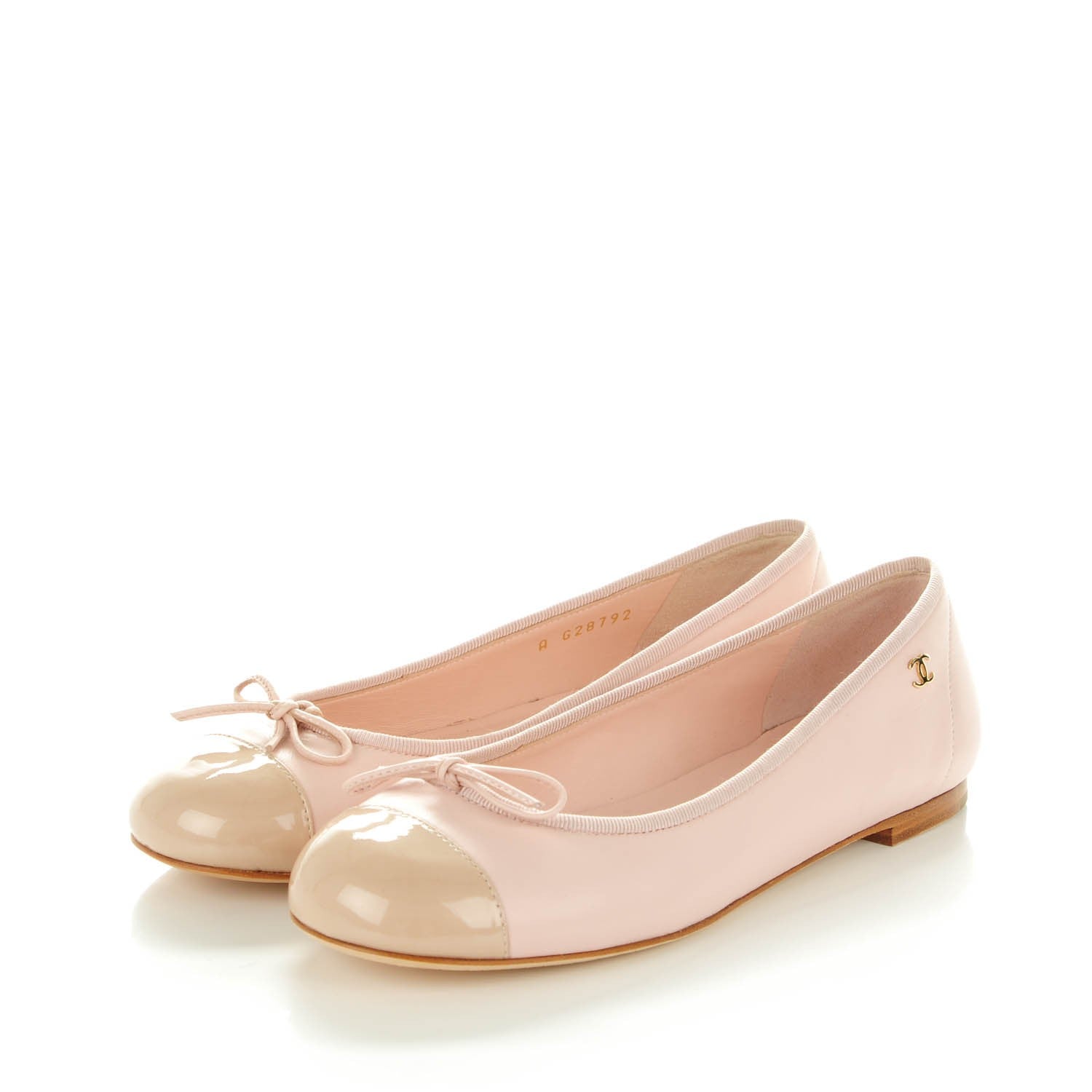Chanel Lambskin Patent Cap Toe CC Ballerina Flats 35.5 Rose Clair 3 of 8