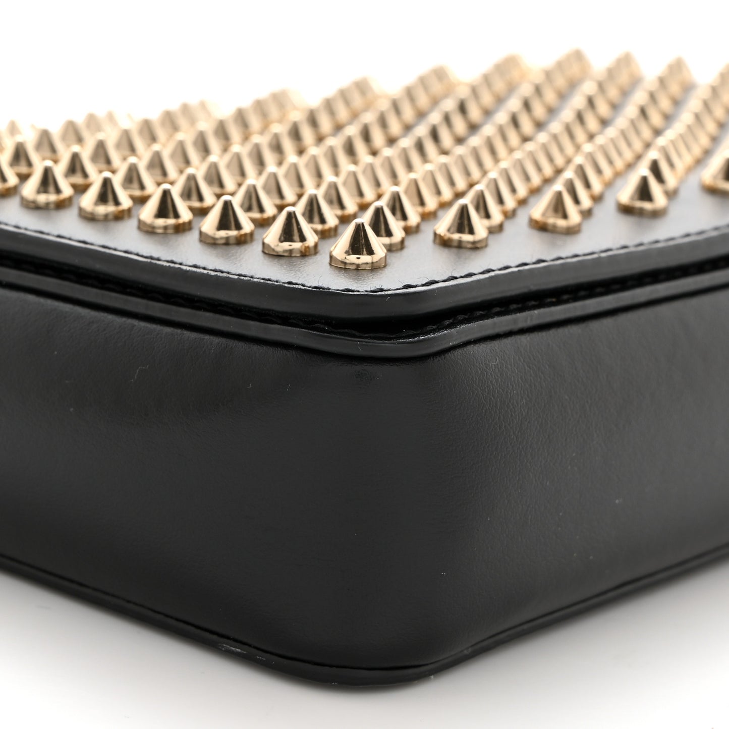 Calfskin Spiked Zoompouch Crossbody Black
