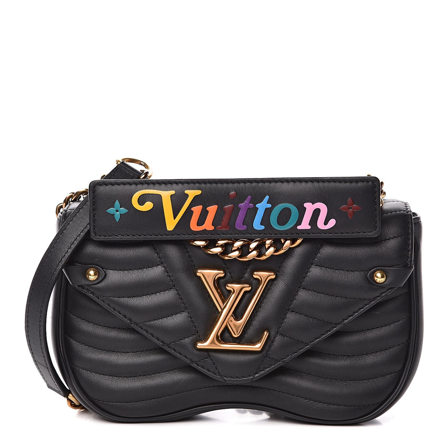 Calfskin New Wave Chain PM Black