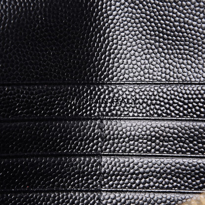 Saint Laurent Grain De Poudre Matelasse Chevron Monogram Chain Wallet Black 7 of 10