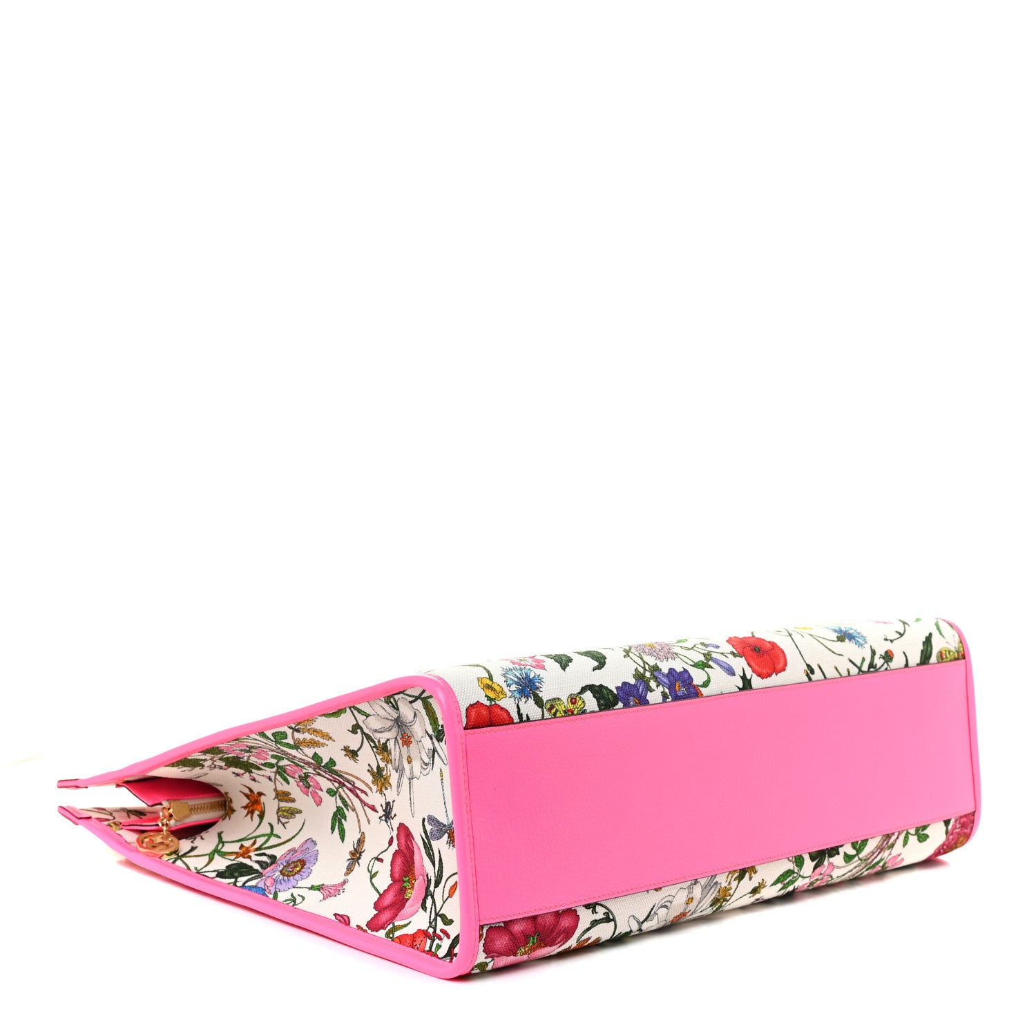 Gucci Canvas Large Flora Tote Pink Multicolor Fuchsia 4 of 10