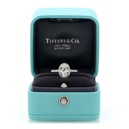 Tiffany Platinum Diamond 1.06ct Soleste Oval Cut Halo Engagement Ring 46 3.75 7 of 7