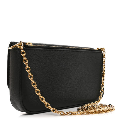 Louis Vuitton Calfskin Lockme Phone Chain Pouch Vanille Black 3 of 10