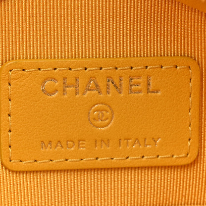 Chanel Caviar Quilted Round Clutch With Chain Yellow 6 of 11