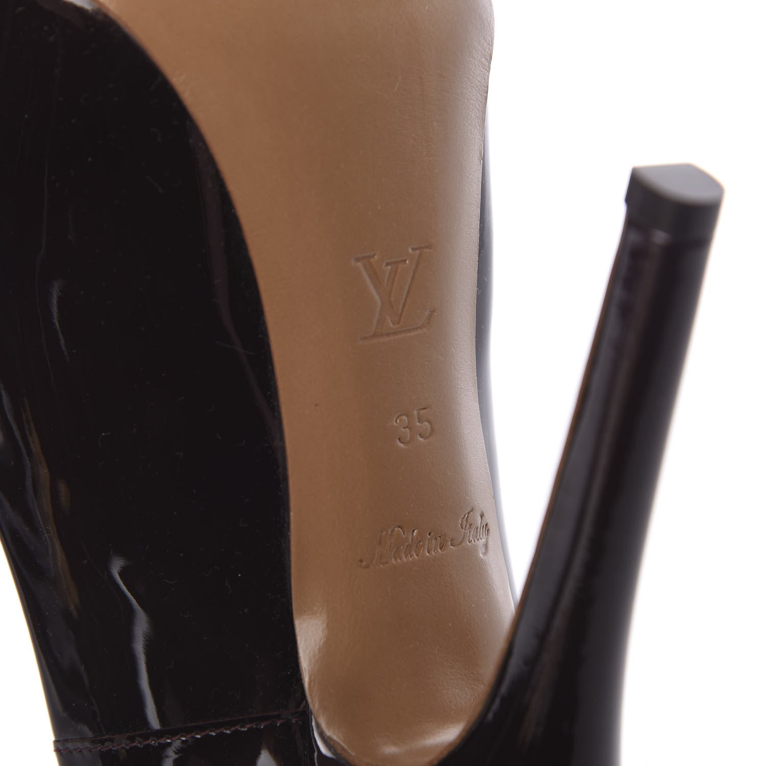 Louis Vuitton Patent Calfskin Oh Really Peep Toe Pumps 35 Amarante 8 of 9