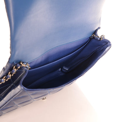 Chanel Patent Quilted Clutch with Chain Flap Blue 7 of 7