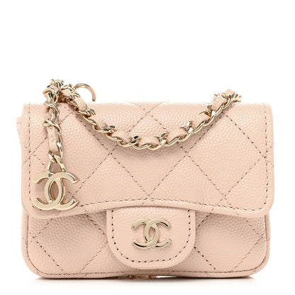 Chanel Caviar Quilted Mini Chain Belt Bag Light Beige 1 of 12