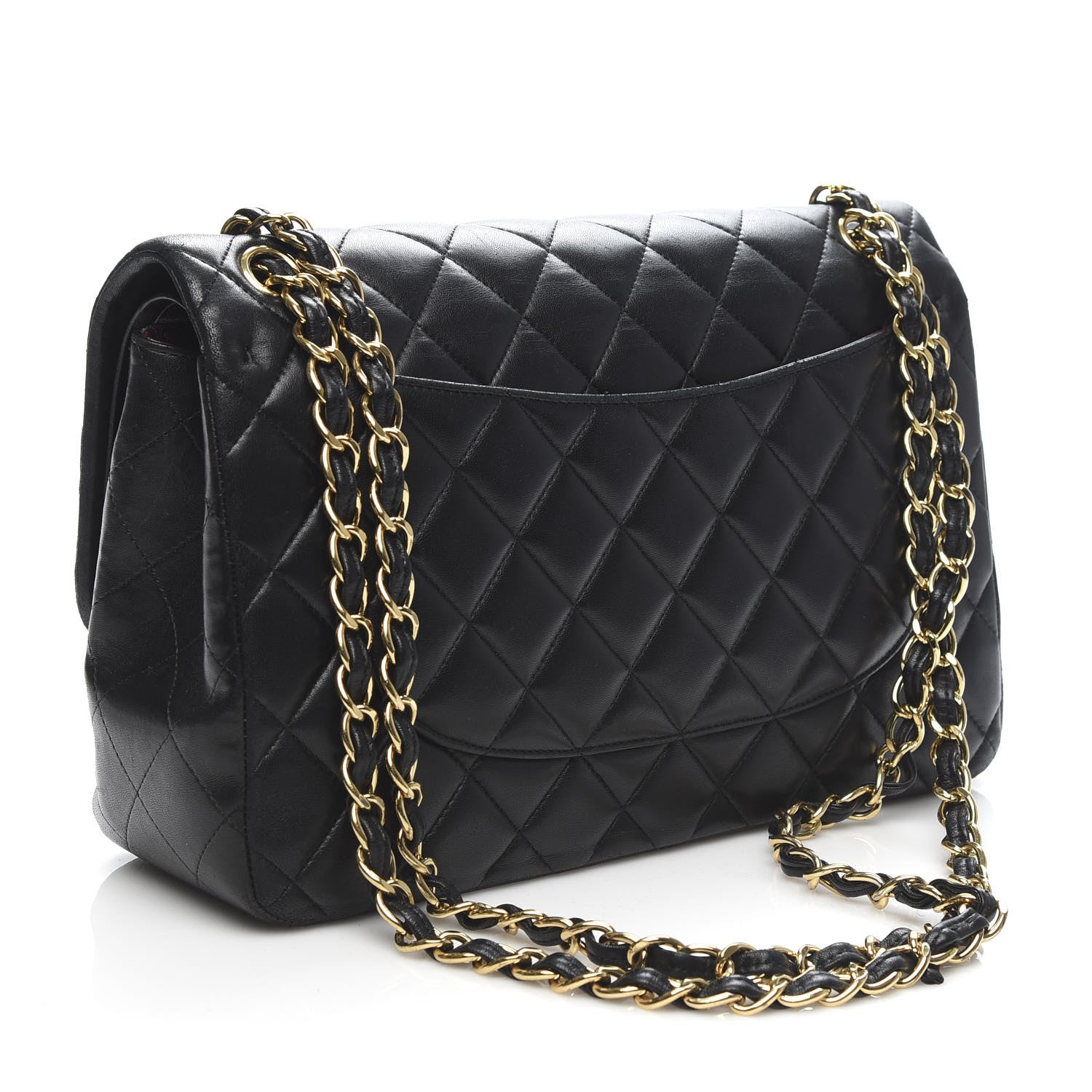 Chanel Lambskin Quilted Jumbo Double Flap Black 3 of 14