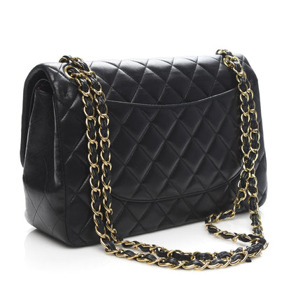 Chanel Lambskin Quilted Jumbo Double Flap Black 3 of 14