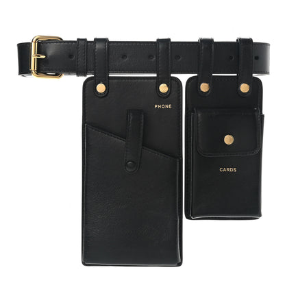 Fendi Vitello Glacier Utility Belt Pouch Black 1 of 7