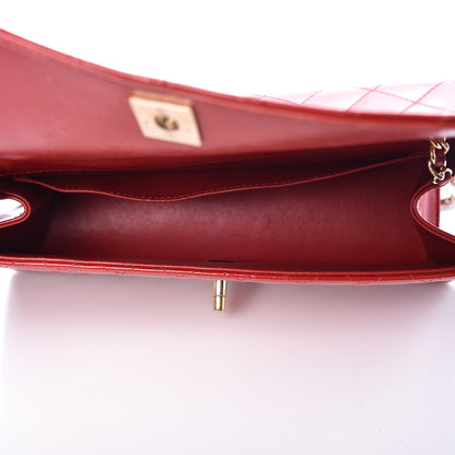 Chanel Glazed Calfskin Quilted East West Flap Red 5 of 13