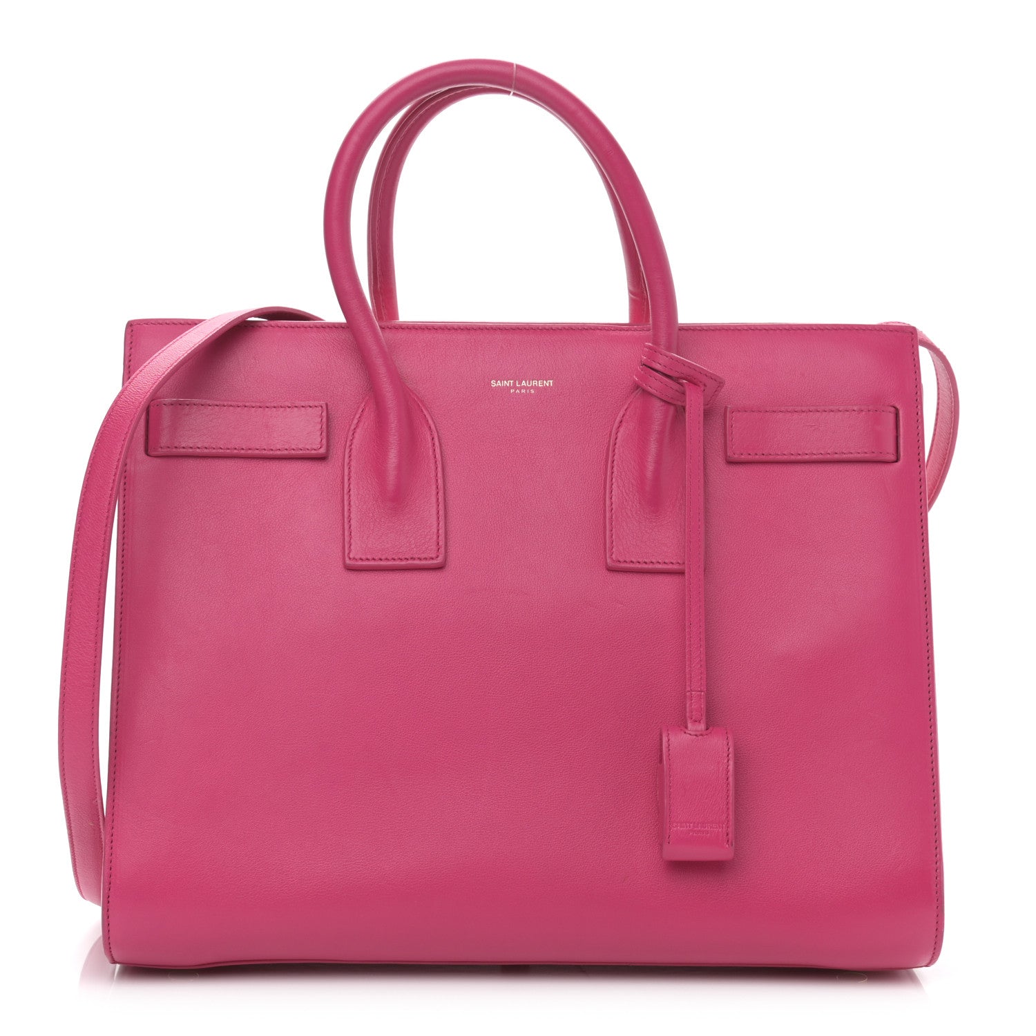 Saint Laurent Calfskin Small Sac De Jour Lipstick Fuchsia 1 of 14
