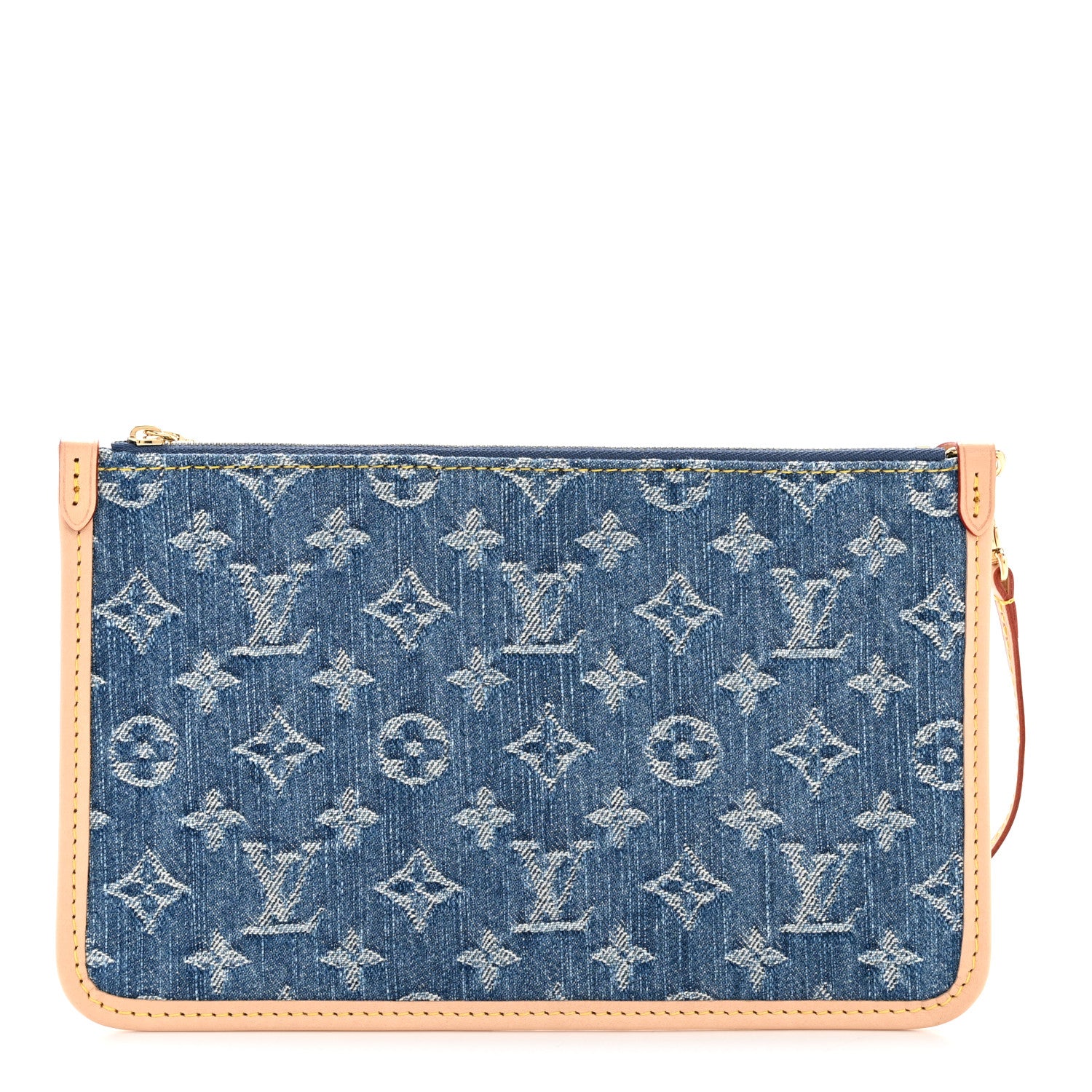 Louis Vuitton Denim Monogram Carryall MM Pochette Blue 1 of 7