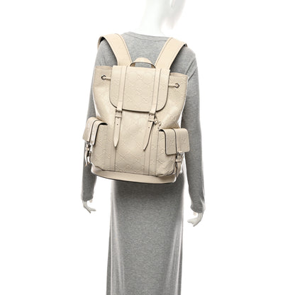 Gucci Piuma Calfskin Jumbo GG Embossed Double Buckle Backpack Mystic White 2 of 10