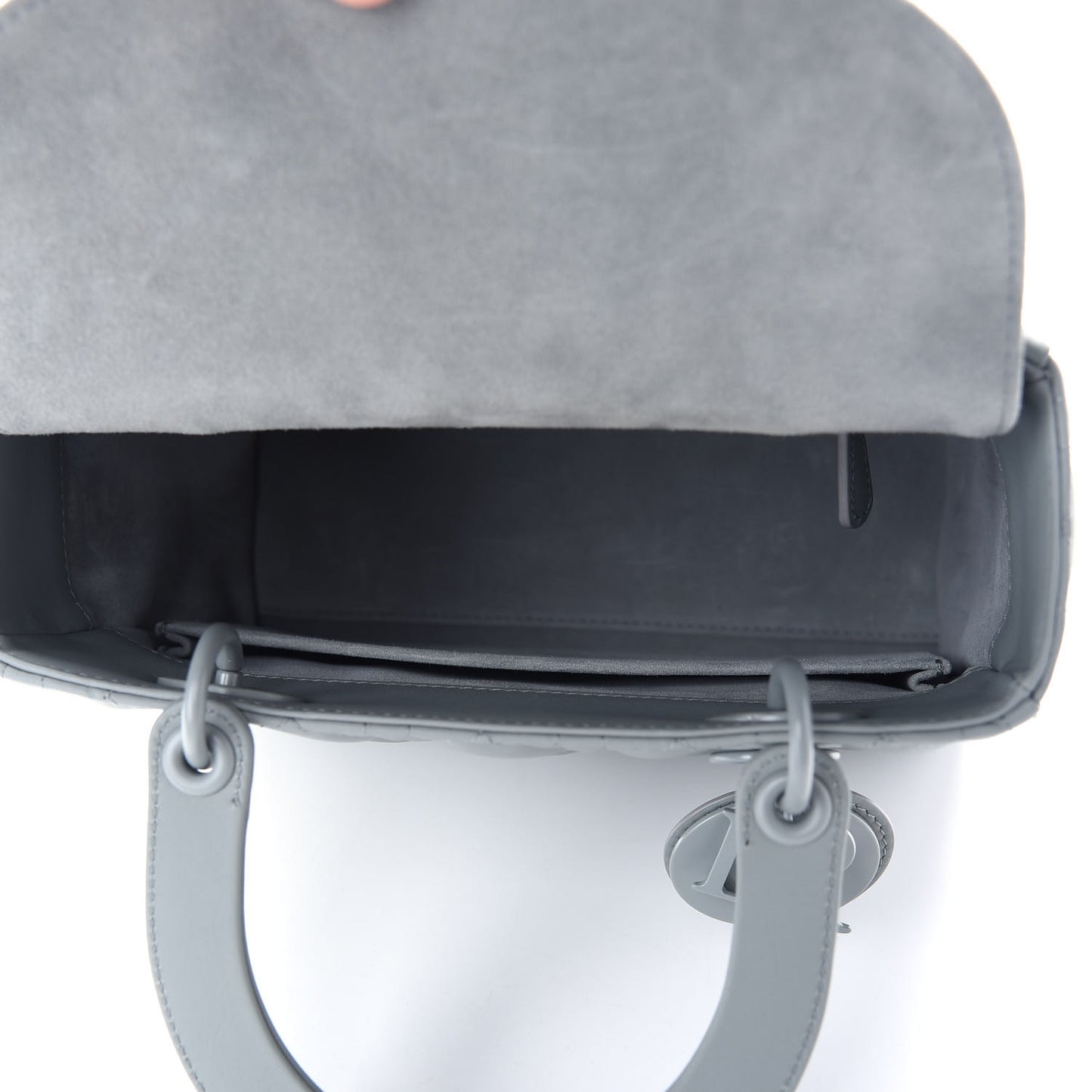 Ultra Matte Calfskin Cannage Medium Lady Dior Grey Stone