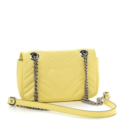 Gucci Calfskin Matelasse Mini GG Marmont Shoulder Bag Banana 3 of 9