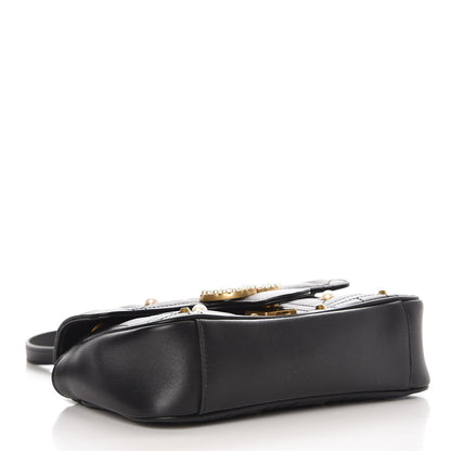 Gucci Calfskin Matelasse Studded Mini Pearly GG Marmont Shoulder Bag Black 4 of 7