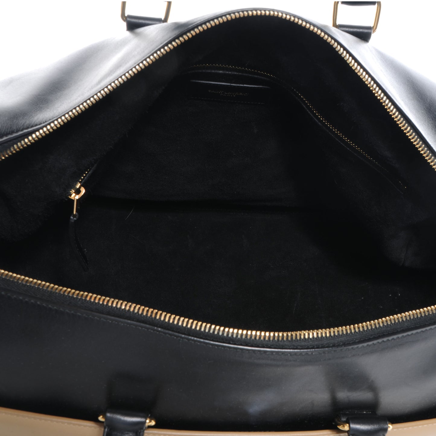 Smooth Calfskin Bi-Color Duffle 12 Beige Black