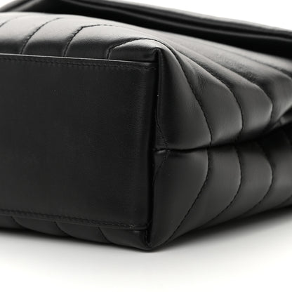 Saint Laurent Calfskin Y Quilted Monogram Small Loulou Chain Satchel Black 10 of 13