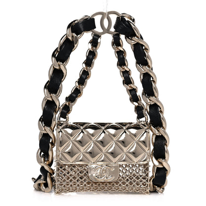 Chanel Lambskin Chain CC Flap Bag Belt 80 Black Gold 1 of 8