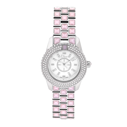 Christian Dior Stainless Steel Diamond Pave Bezel Sapphire 29mm Christal Quartz Watch Pink 1 of 5