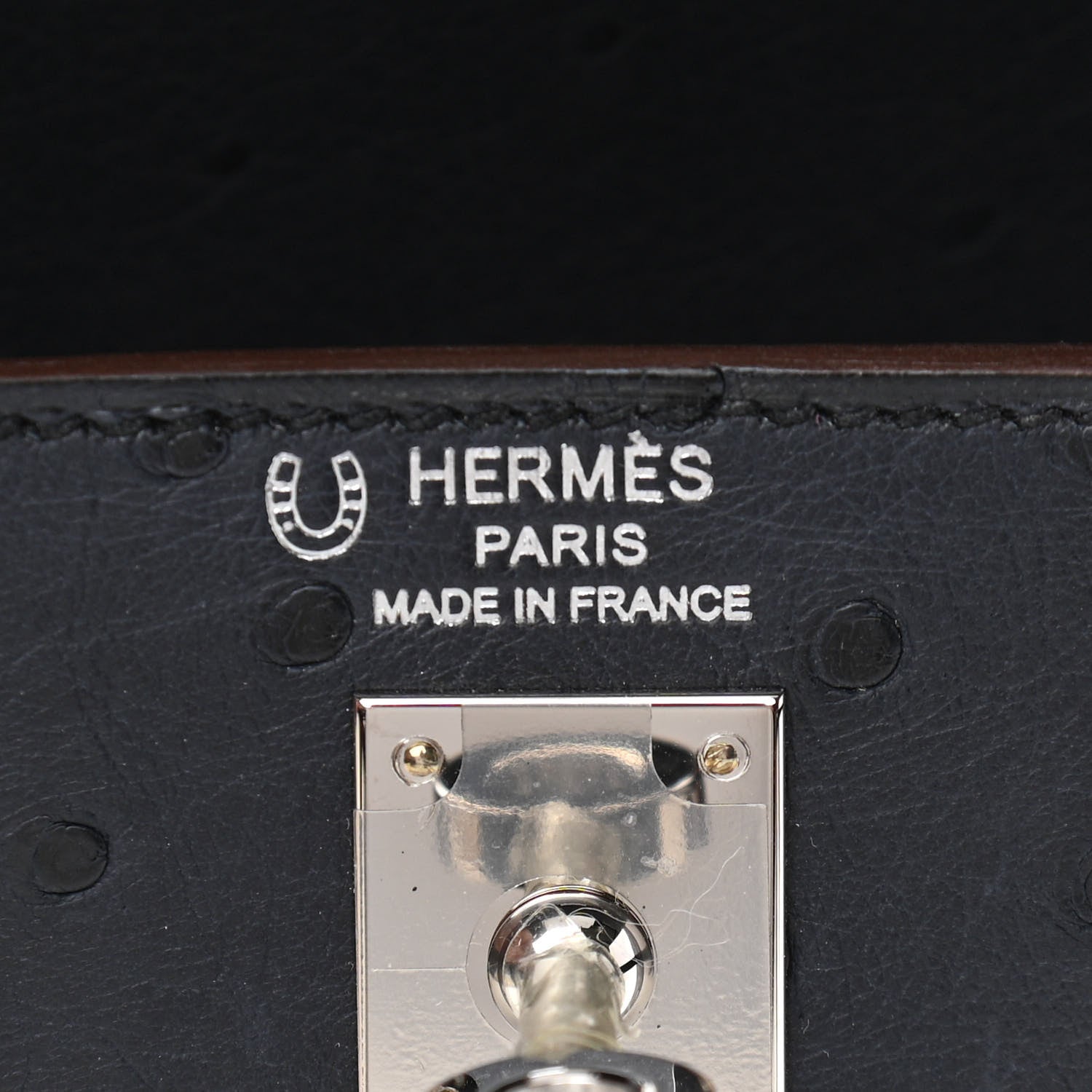Hermes Ostrich Horseshoe Kelly Sellier 25 Bleu Indigo Rose Tyrien 6 of 11