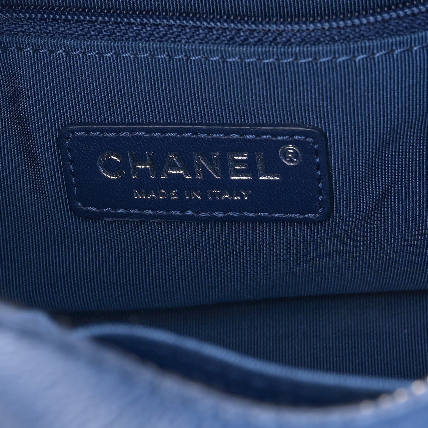 Patent Goatskin Quilted Small Gabrielle Hobo Blue