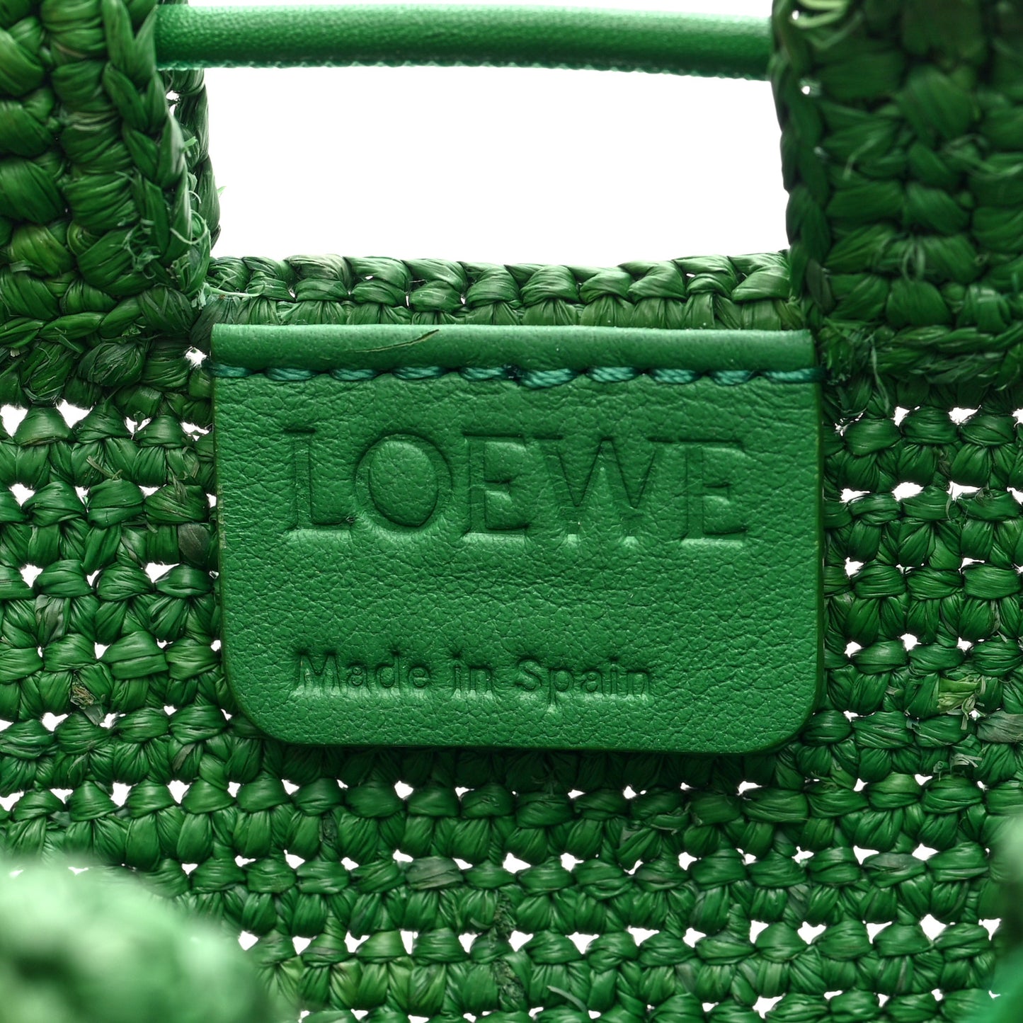 Raffia Beaded Drawstring Pocket Crossbody Tropical Green White