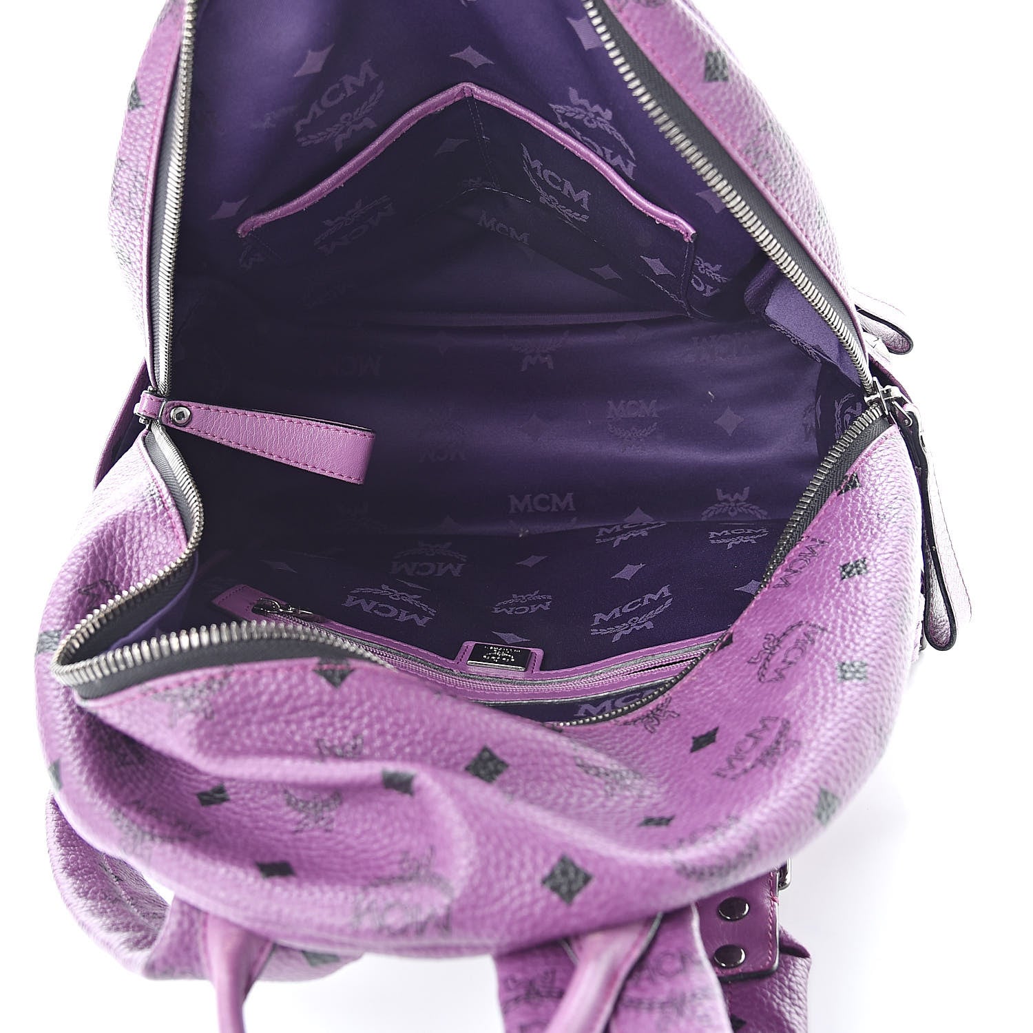 MCM Visetos Studded Medium Stark Backpack Purple 508567 – FASHIONPHILE