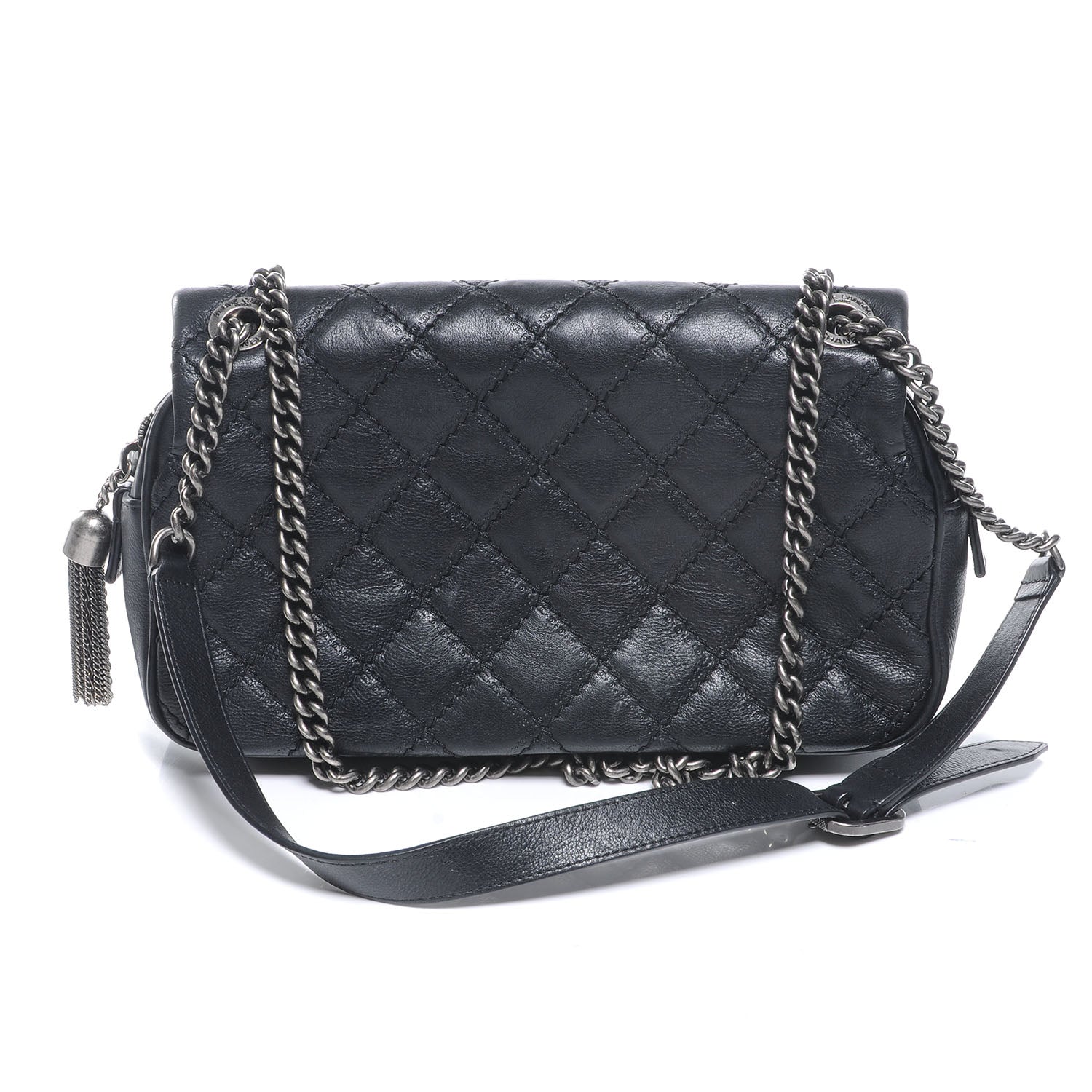Chanel Calfskin Coco Sporran Medium Flap Black 3 of 8