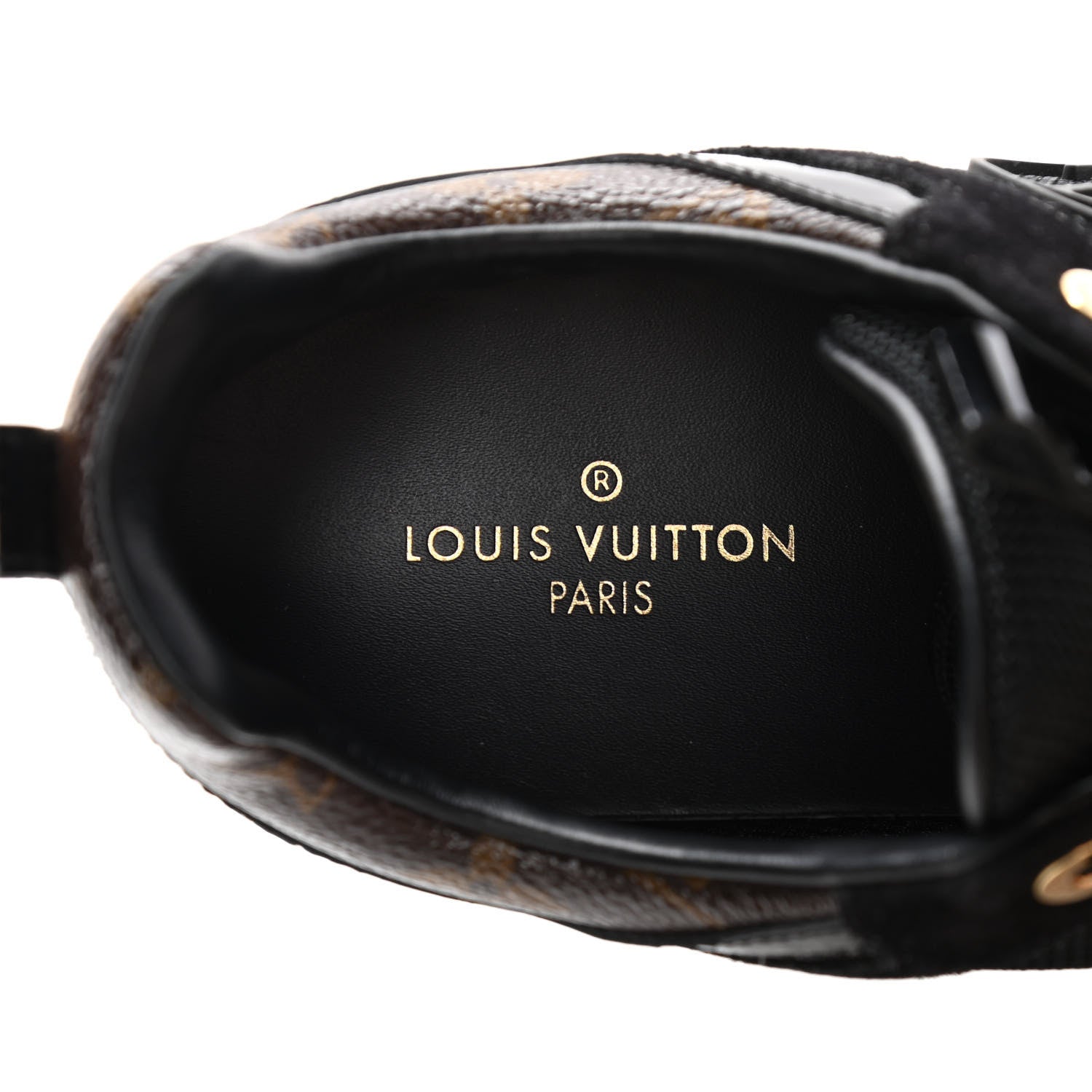 Louis Vuitton Suede Monogram Run Away Sneakers 37 Black 10 of 11