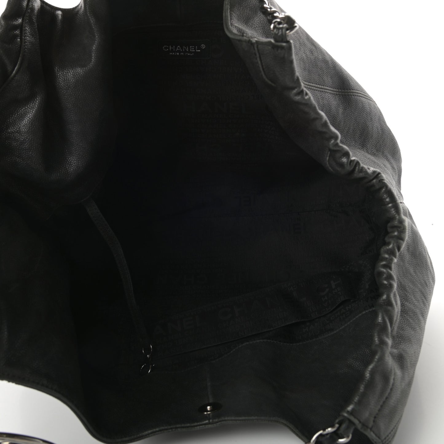 Distressed Caviar XL Coco Cabas Black