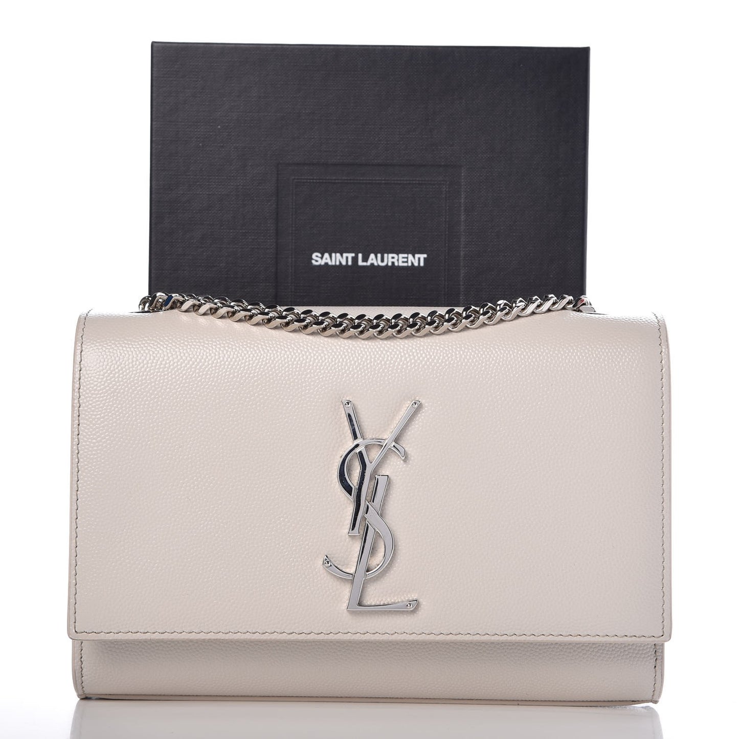 Grain De Poudre Small Monogram Kate Satchel Icy White