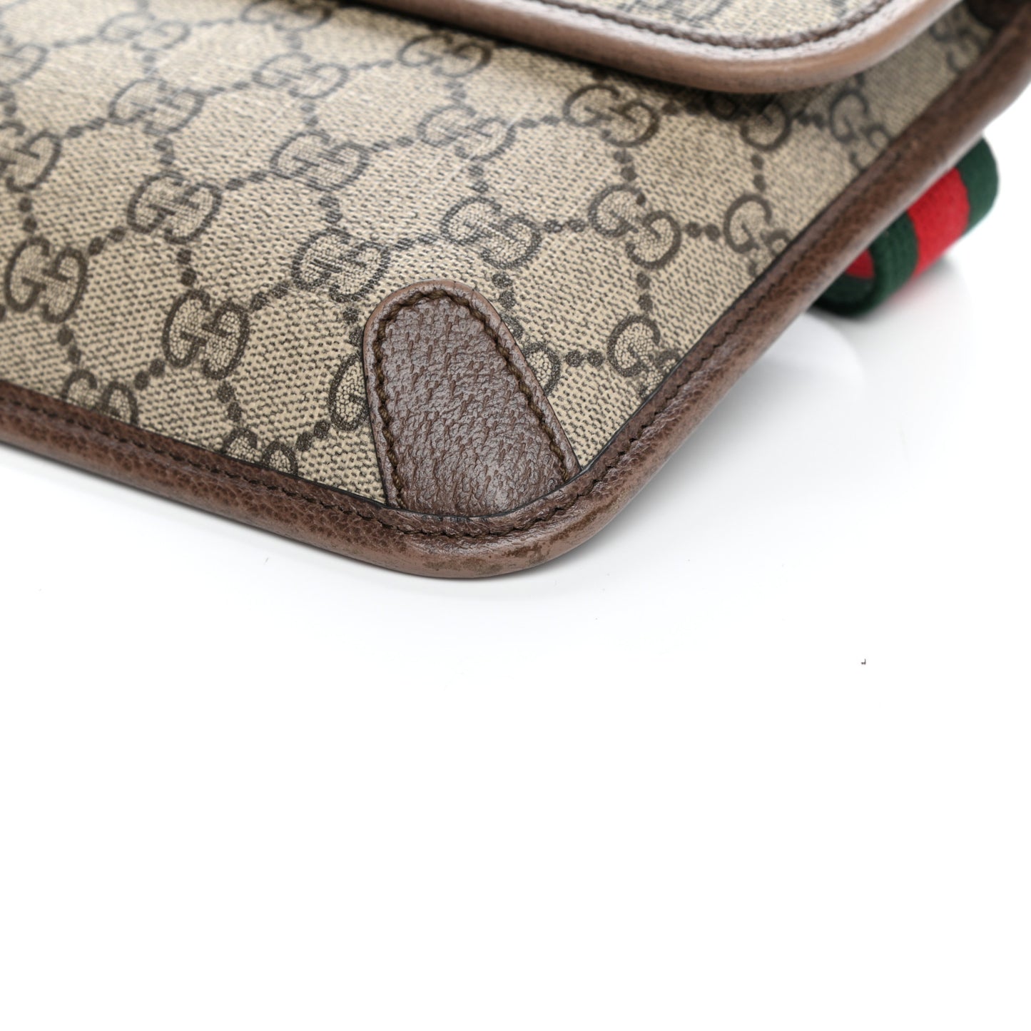 GG Supreme Monogram Neo Vintage Web Belt Bag Brown
