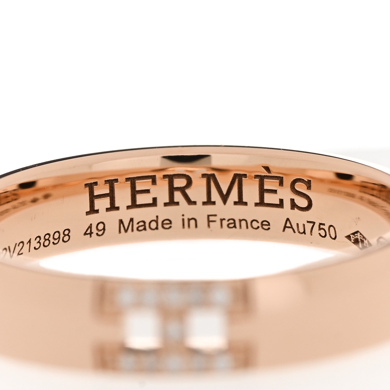 Hermes 18K Rose Gold Diamond Ever Herakles Wedding Band Ring 49 4.75 4 of 7