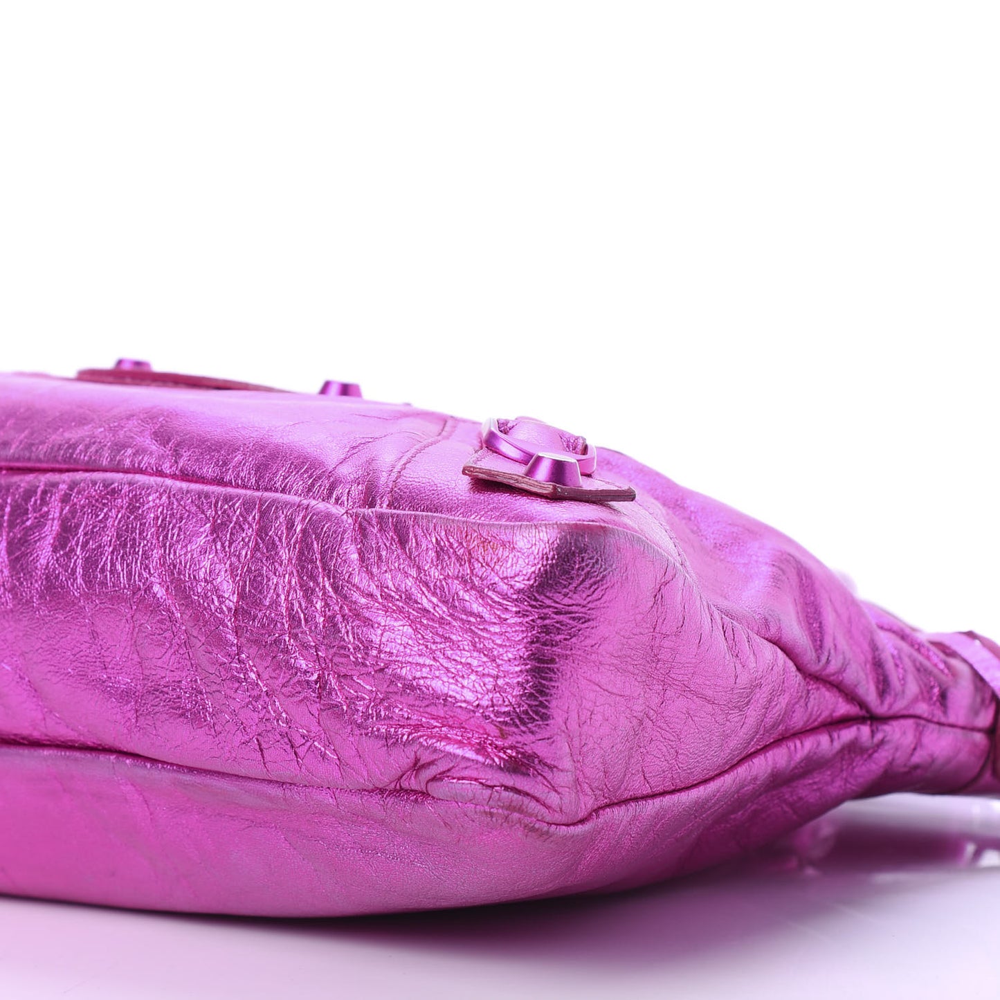 Metallic Chevre Classic Hardware First Magenta