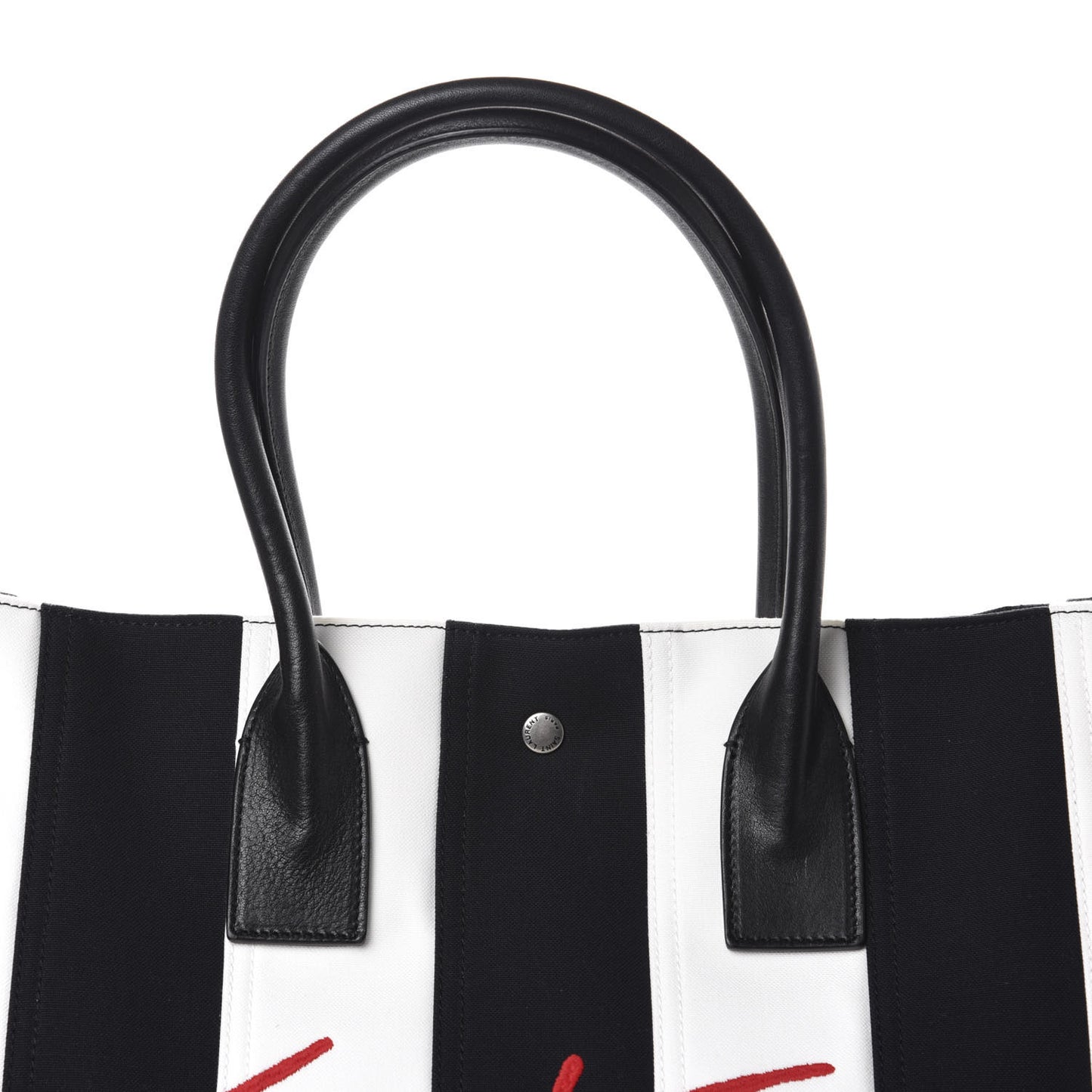 Canvas Noe Striped Tote Black White