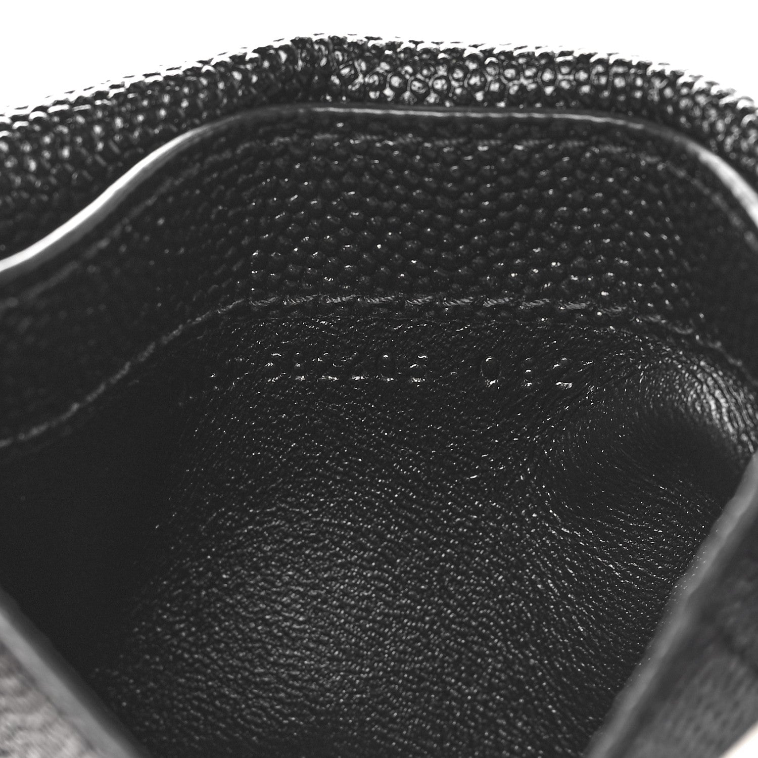 Saint Laurent Grain De Poudre Uptown Monogram Card Case Black 7 of 8