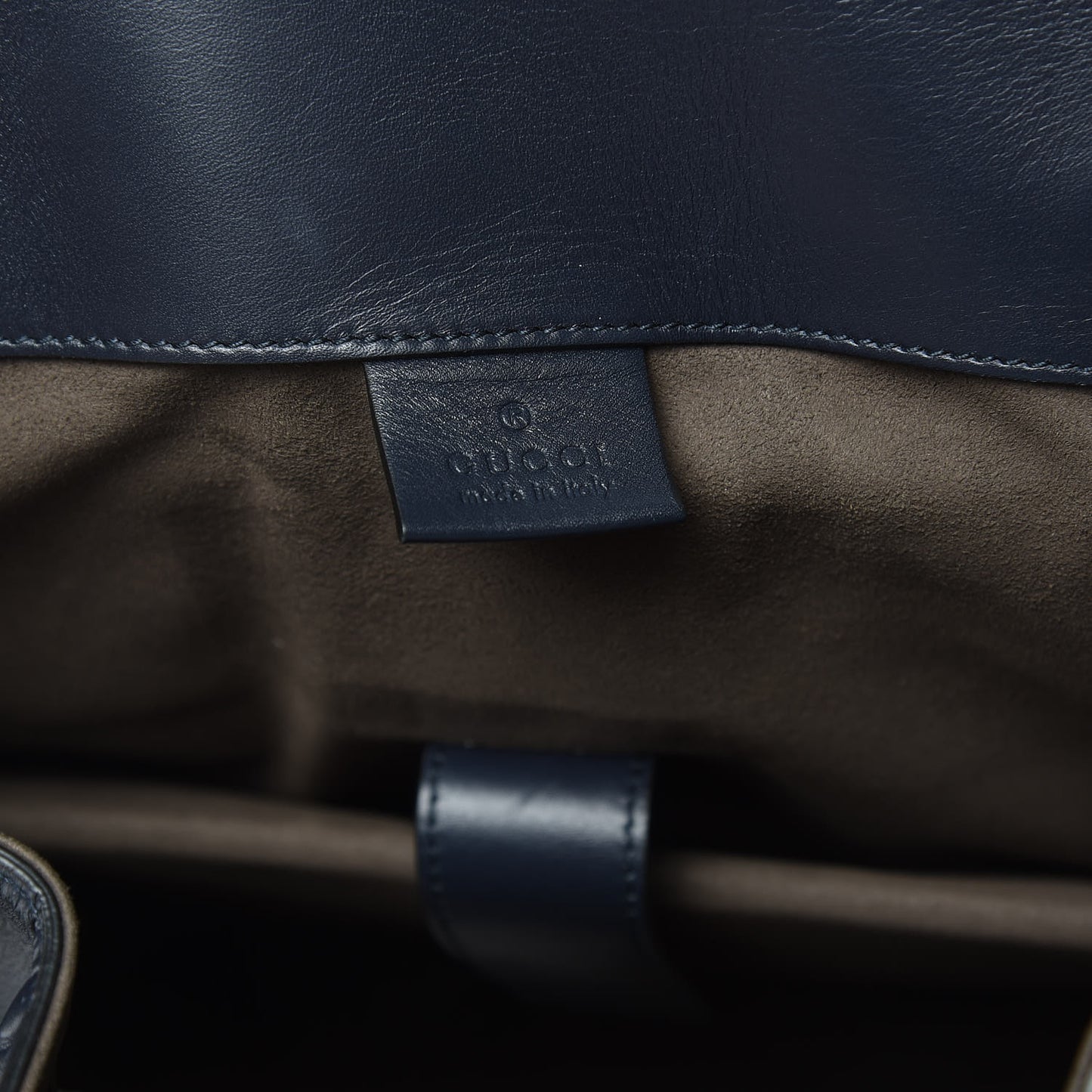 Guccissima Signature Double Buckle Backpack Blue