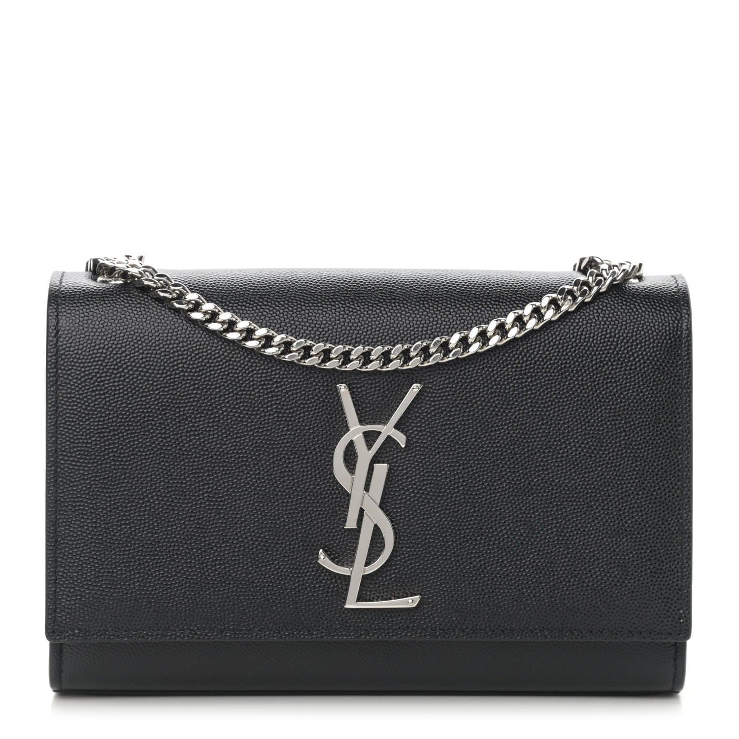 Saint Laurent Grain De Poudre Small Monogram Kate Satchel Black 1 of 12