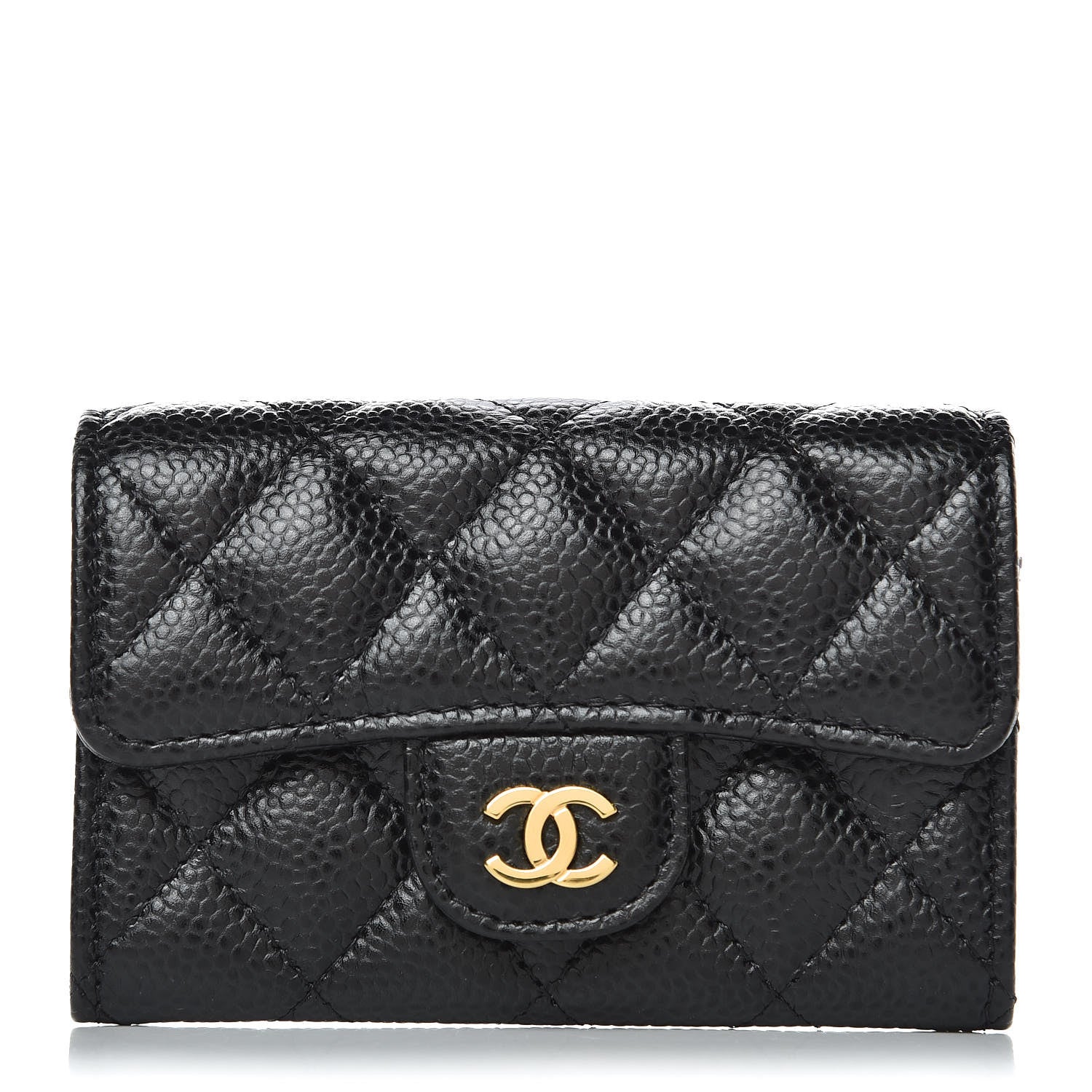 Chanel Caviar Quilted Flap Card Holder Black 1 of 8