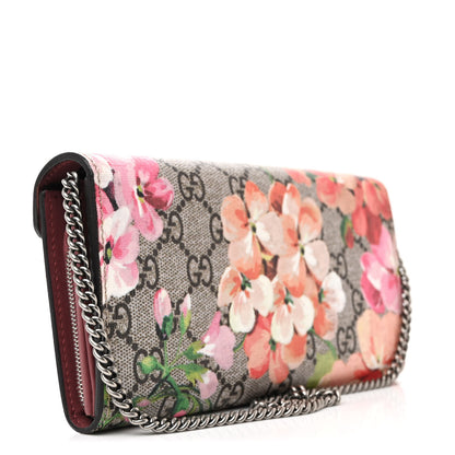 Gucci GG Supreme Monogram Blooms Dionysus Chain Clutch Wallet Beige Multicolor Dry Rose 3 of 9