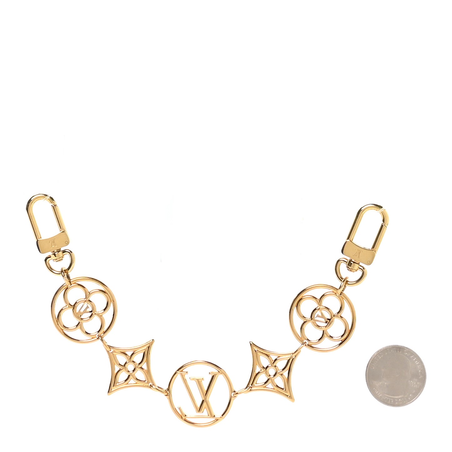 Metal Twiggy Chain Bag Charm Gold