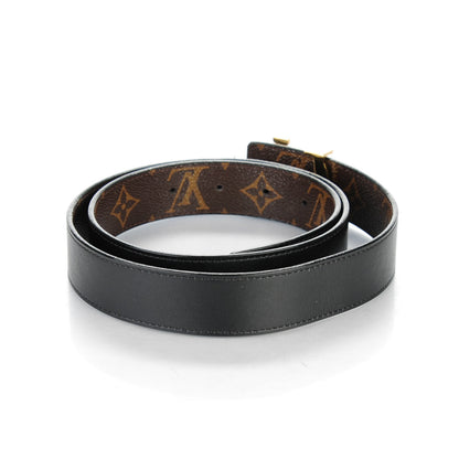 Louis Vuitton Calfskin Monogram 30mm LV Initiales Reversible Belt 85 34 Black 3 of 5