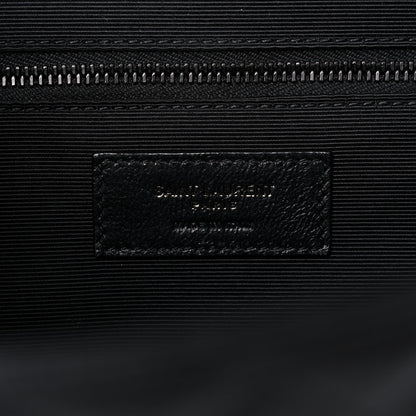 Saint Laurent Grain De Poudre Textured Mixed Matelasse Large Triquilt Monogram Monochrome Satchel Black 6 of 9