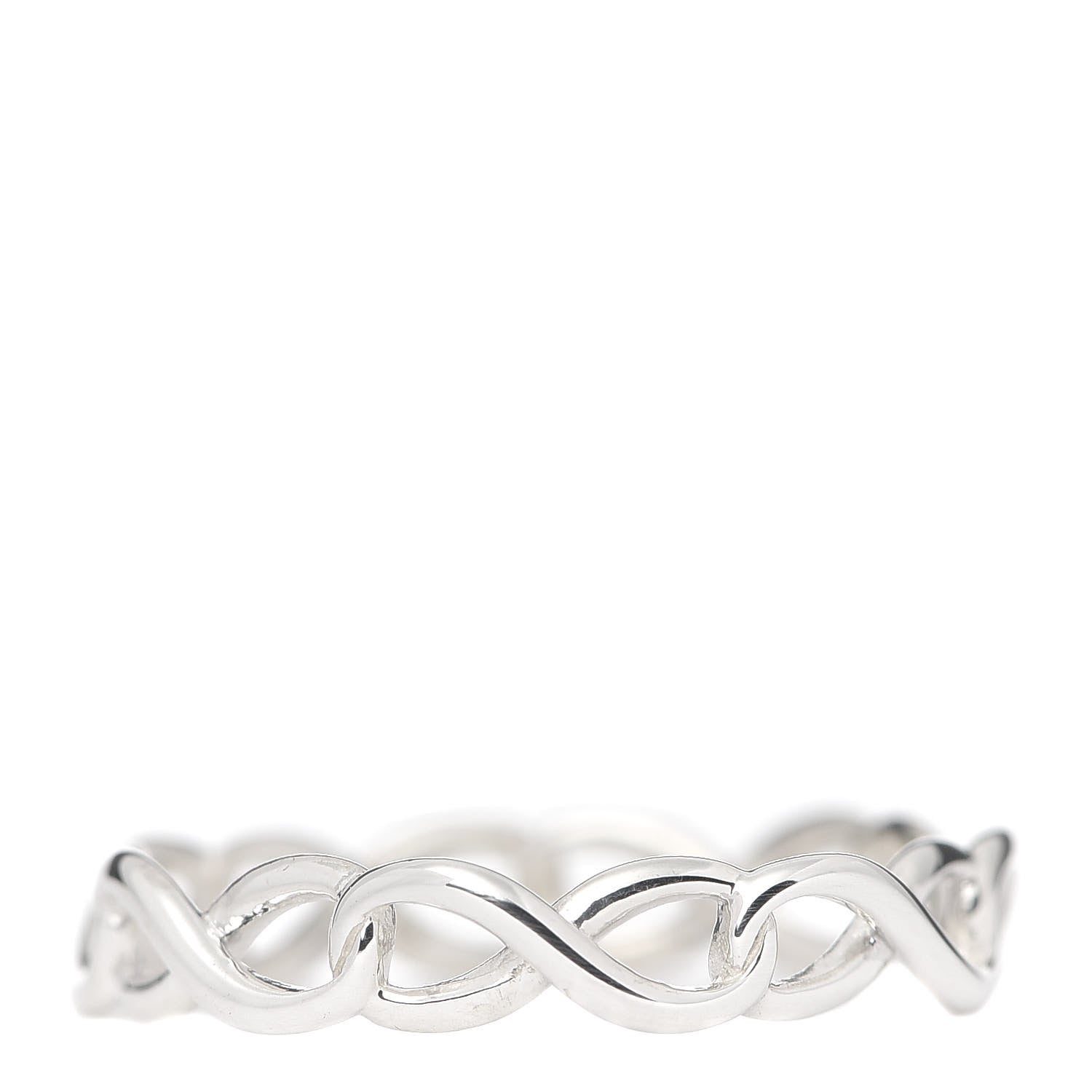 Tiffany Sterling Silver Narrow Infinity Band Ring 50 5.25 1 of 5