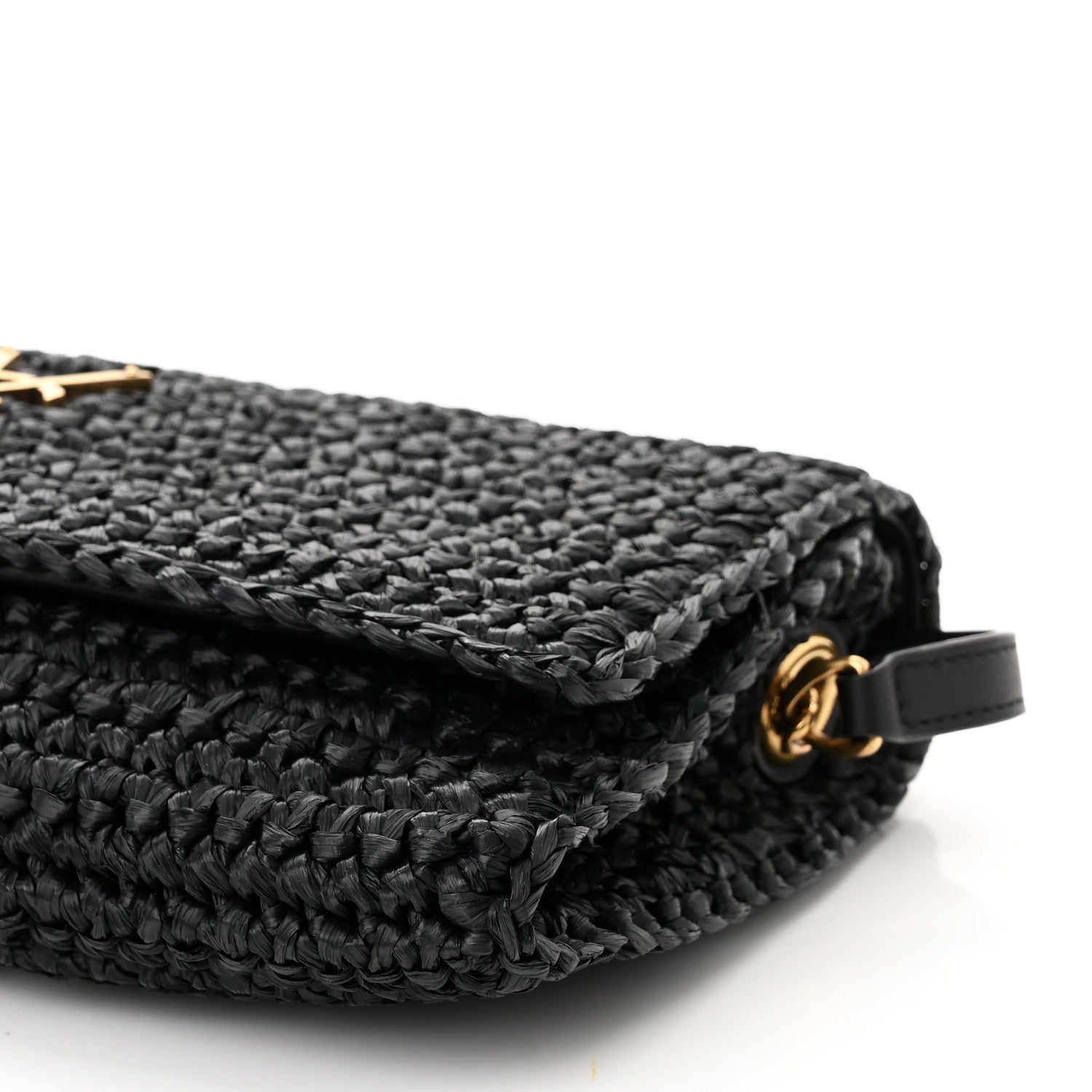 Saint Laurent Raffia Monogram Tassel Kate 99 Black 11 of 12