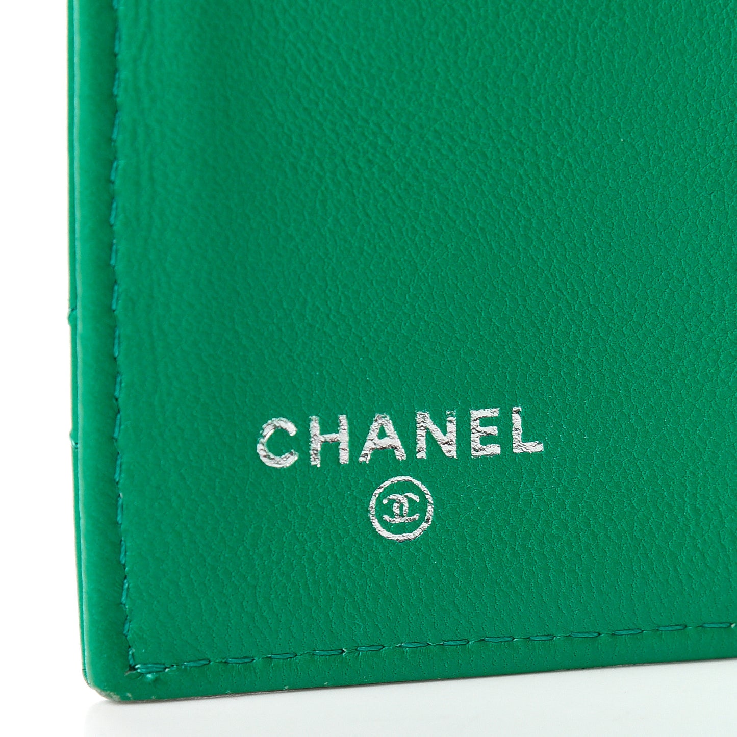 Lambskin Quilted Large Flap Wallet Green