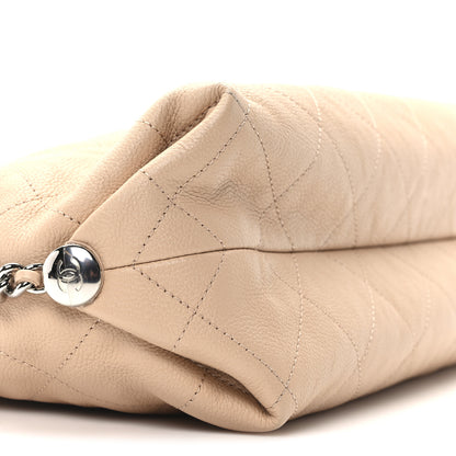 Chanel Grained Calfskin Stitched Medium Braided With Style Hobo Beige 9 of 10