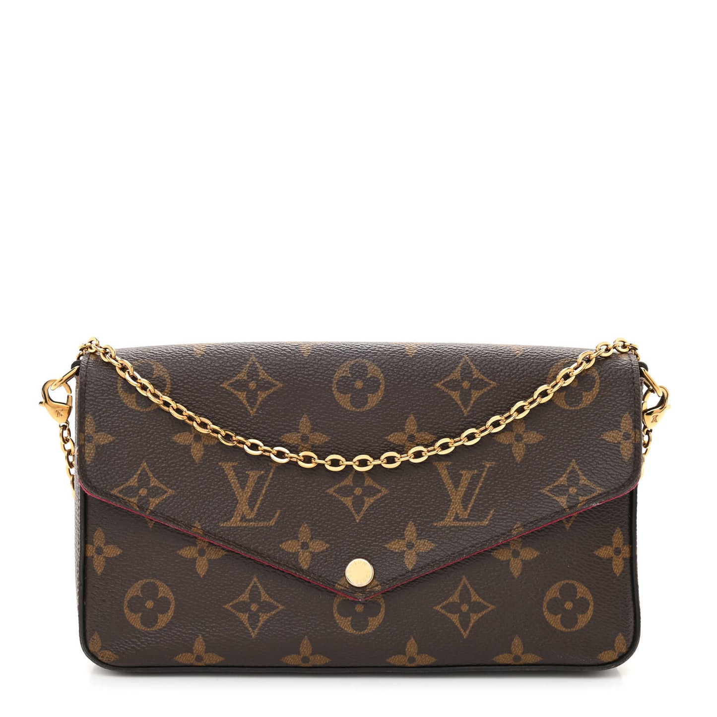 Monogram Pochette Felicie Chain Wallet Fuchsia